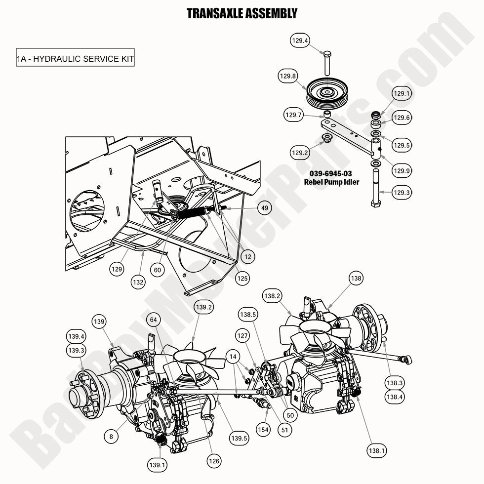 2300 - Bad Boy Mower Parts Lookup > 2020 > Rebel > Transaxle Assembly